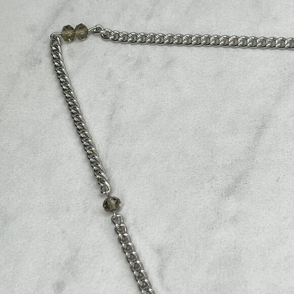 Chico's Silver Tone Wire Wrapped Linear Pendant Necklace - Picture 3 of 11